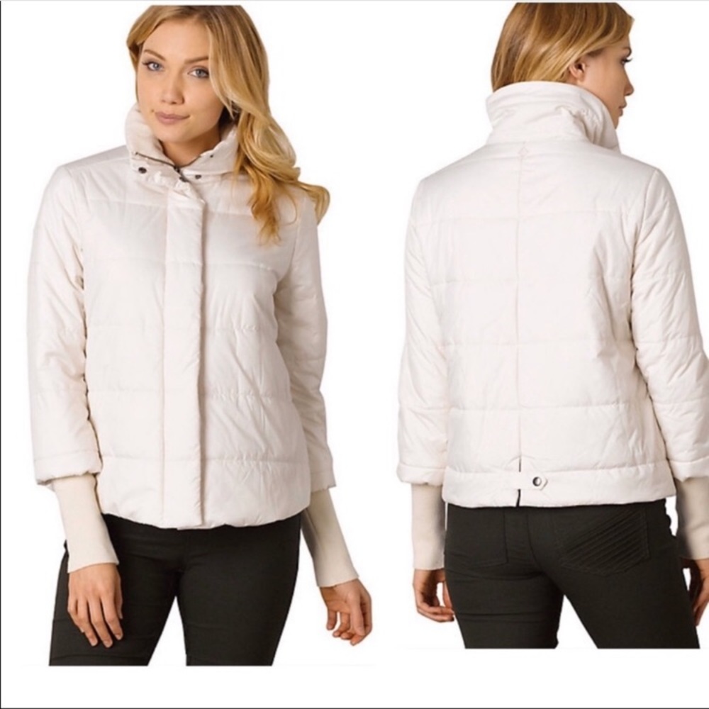 PRANA Puffer Coat- Lilly Winter White Puffer Jacket Coat M New